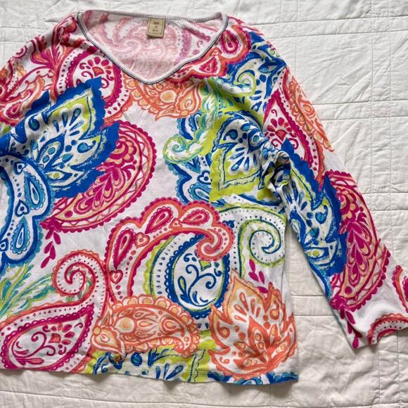 Jane & Jane Tops - y2k Jess & Jane top womens XL paisley abstract whimsy fairy artsy colorful
